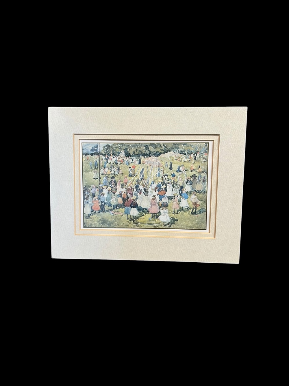 Maurice Prendergast May Day Central Park NYC Matted Print Children Maypole